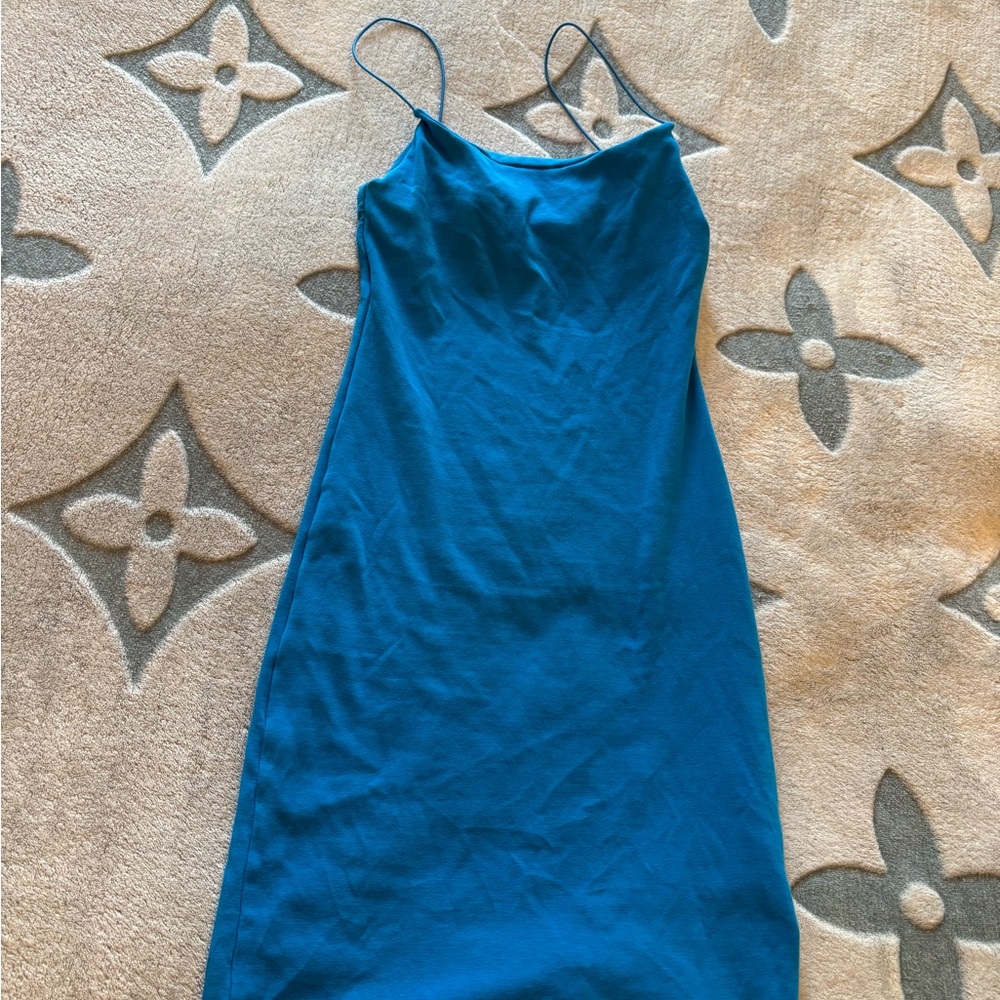 Blue Spaghetti Strap Dress